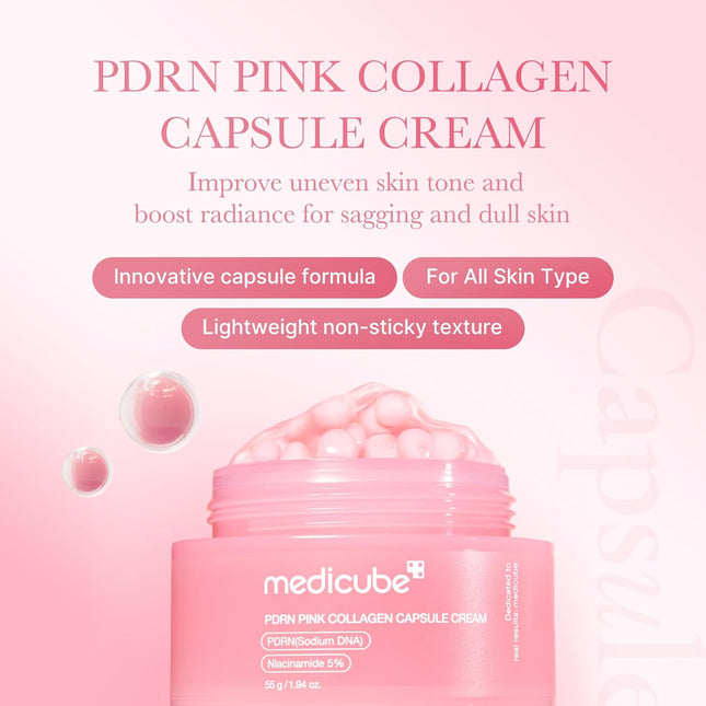 Capsule Cream with Salmon DNA PDRN Pink Collagen, 1.94 oz