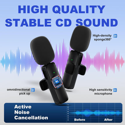 NexWave OndaNex JUDKIOM 2 Pack Wireless Lavalier Microphone for iPhone,Android — Smart Tech