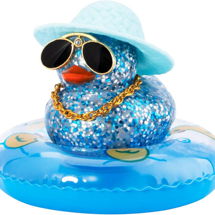 Blue Rubber Duck Dashboard Ornament with Accessories