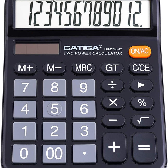 12-Digit Desktop Calculator with Large LCD