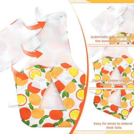 4-Piece Reusable Bird Diaper Set with Adjustable Straps