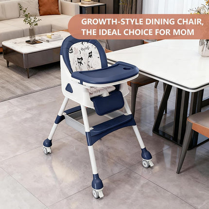 Foldable 4-in-1 Baby High Chair for Babies & Toddlers, Blue