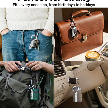 Drive Safe Personalized Initial Keychain for Him