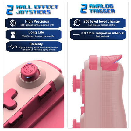 Wireless Gaming Controller with Hall Effect Joystick, Turbo, Gyro & Vibration