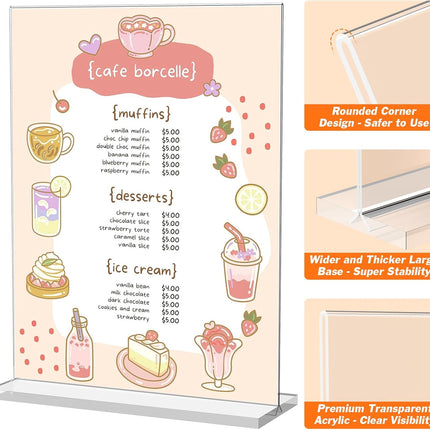 3 Pack Clear Acrylic Sign Holder 8.5 x 11 Inches