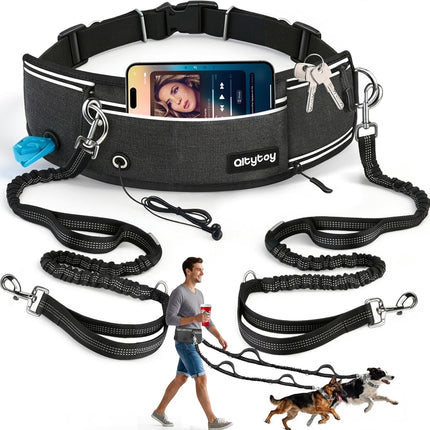 Hands-Free Double Dog Leash for Medium and Large Dogs