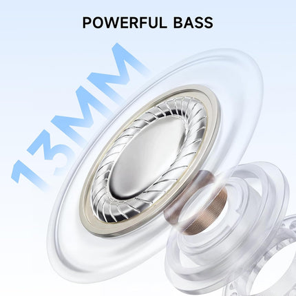 Wireless Bluetooth 6.0 Earbuds with 35H Playtime, Ultra-Light Fit, Bass Drivers, Clear Call Mic, Water & Dust Resistant, Blue