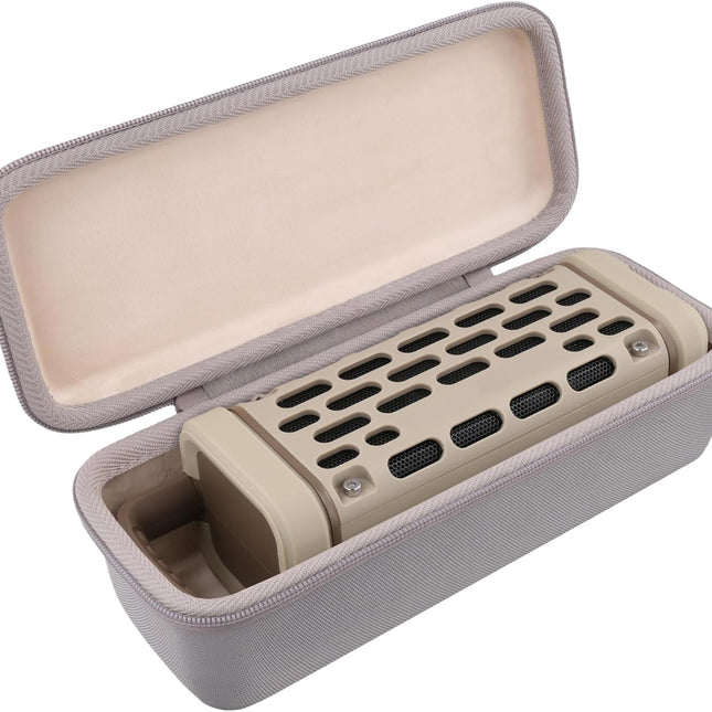Tan Hard Shell Protective Storage Case for Outdoor Portable Bluetooth 5.4 Speaker