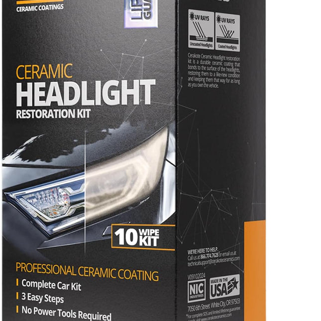 Ceramic Headlight Restoration Kit - 10 Wipe Kit