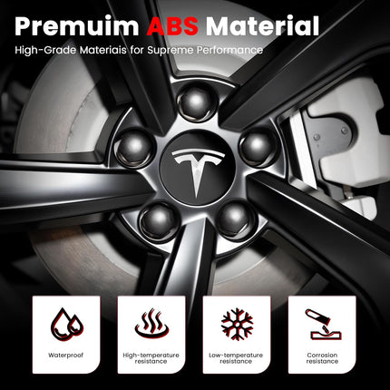 4 Pack 2.2 in Wheel Center Hub Cap Kit with Lug Nut Covers, Black & Silver