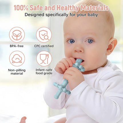 4 Pack Silicone Teething Tubes for Babies 0-24 Months
