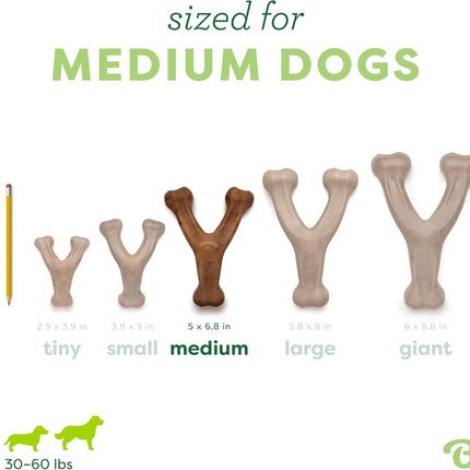 Wishbone Durable Dog Chew Toy for Aggressive Chewers, Real Bacon, Medium