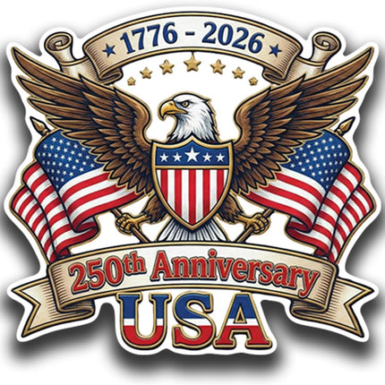 250th Anniversary USA Sticker 3 Pack - 1776-2026 Patriotic Eagle Vinyl Decals