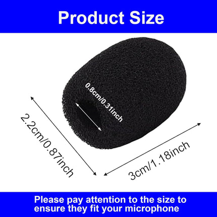 12 Pack Foam Microphone Covers for Lapel and Headset Microphones