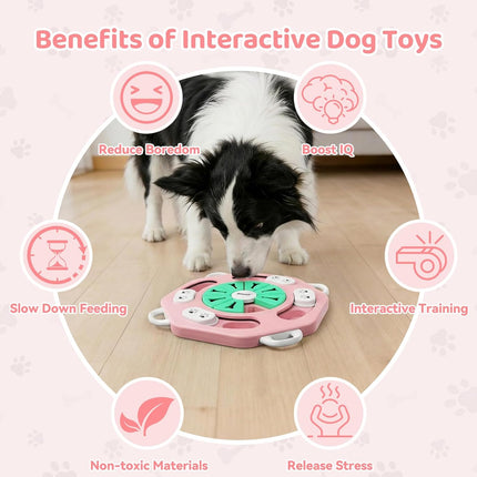 Pink Level-1 Dog Puzzle Treat Dispenser for Small and Medium Dogs