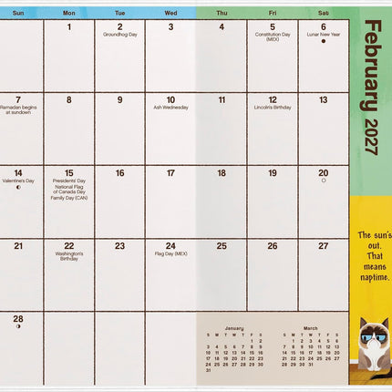 2027-2028 Funny Cat Pocket Planner
