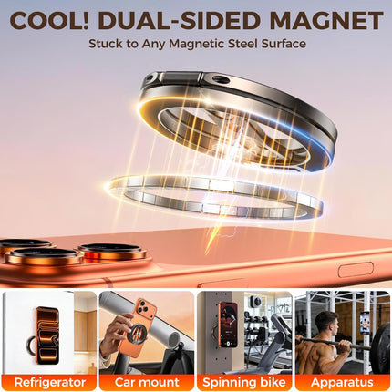 Grey Dual-Sided Magnetic Phone Ring Grip and Stand