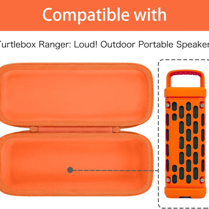 Orange Shockproof Hard Carrying Case with Handle for Ranger Loud Outdoor Bluetooth 5.4 Speaker