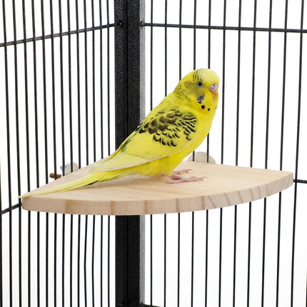 PawHaven RefugioPata 6.7 Inch Fan-Shaped Perch Bird Platform, Natural Wood Flat Perches — Pet Supplies