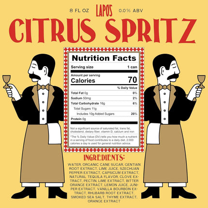 HomeChef ChefDelHogar Lapo's Citrus Spritz, Non Alcoholic Canned Cocktail — Kitchen & Home