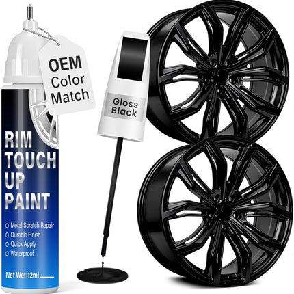 SourceToHome FuenteACasa Gloss Black Rim Touch Up Paint, 2-in-1 Brush & Tip, 0.4 fl oz — Home & Lifestyle