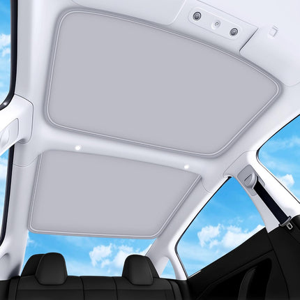 2026 Upgraded Beige Glass Roof Sunshade for 2022-2026 Model 3