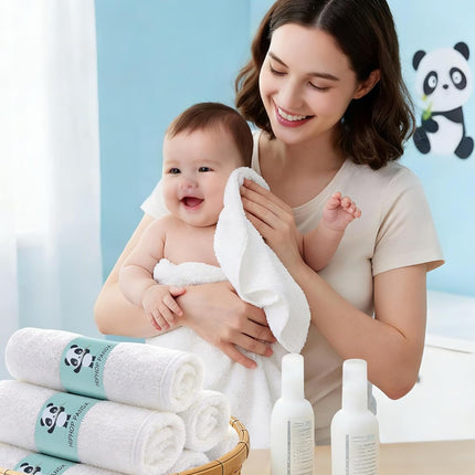 Baby Washcloths, Rayon Made from Bamboo, White 6 Pack