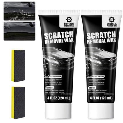 2-Pack Car Scratch Remover Wax with Sponge and Cloth, 4 fl oz Each