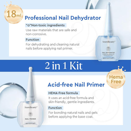 18ml Acid-Free & HEMA-Free Nail Dehydrator and Primer Prep Kit