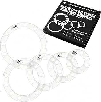 5 Pack Drum Dampening Ring Set, Transparent 8-16 Inch Tom and Snare Overtone Control Rings