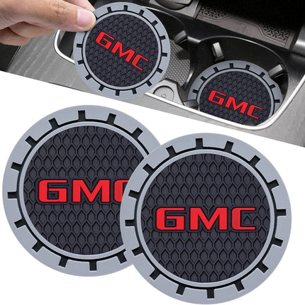 2-Piece Universal Non-Slip Silicone Car Cup Holder Coasters, Black