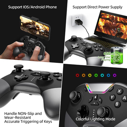 Bluetooth Wireless Game Controller with Phone Clip