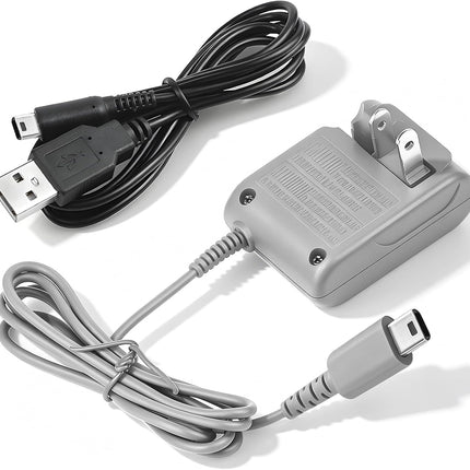 DS Lite Power Charger Wall Plug Adapter with USB Charging Cable