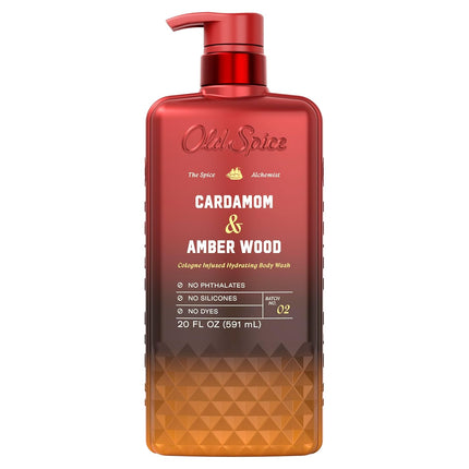 Men's Cardamom and Amber Wood Hydrating Body Wash, 20 oz