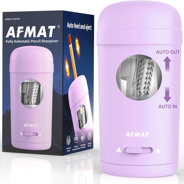 Purple Fully Automatic Electric Pencil Sharpener for 7-8mm Pencils