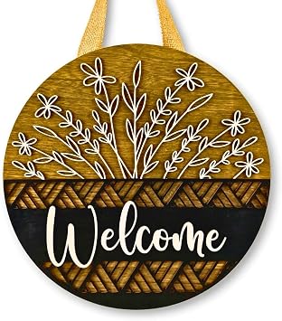 12-Inch 3D Welcome Sign for Front Door Decor