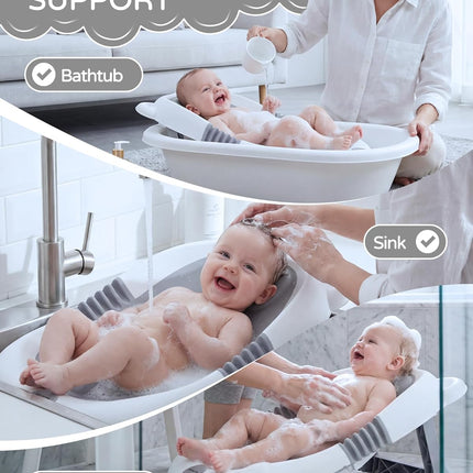 Foldable Baby Bath Support for Newborns, Grey