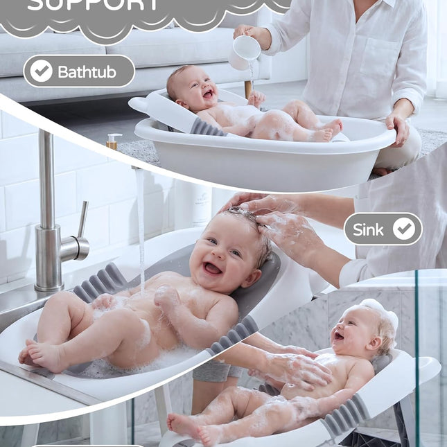 Foldable Baby Bath Support for Newborns, Grey