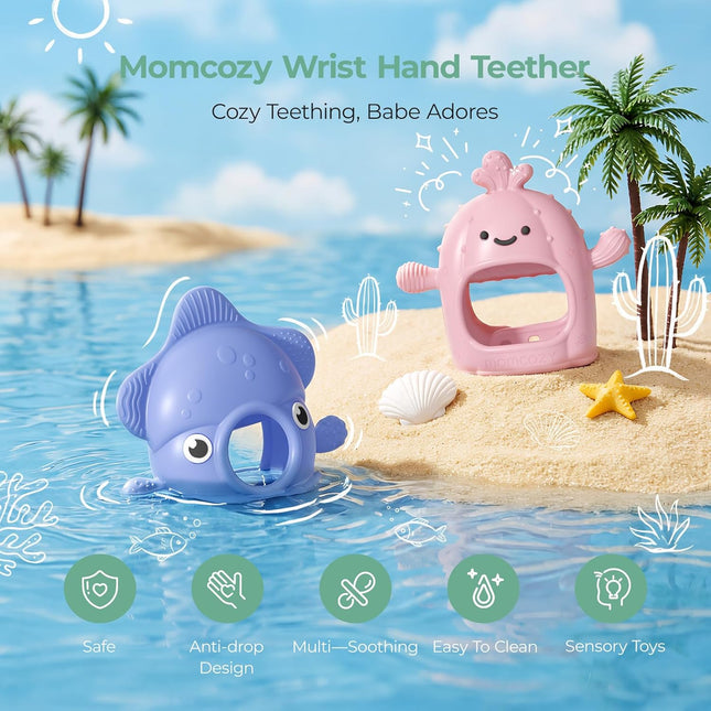 Pink Food Grade Silicone Baby Teething Mitten