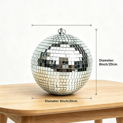 2-Pack 8-Inch Hanging Mirror Disco Balls with Replacement Mirrors