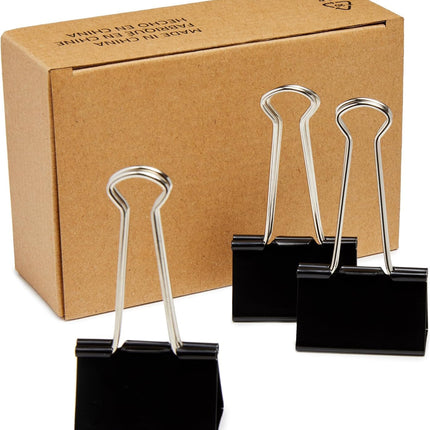 Sturdy Small Black Binder Clips, 0.75 in, 144 Count