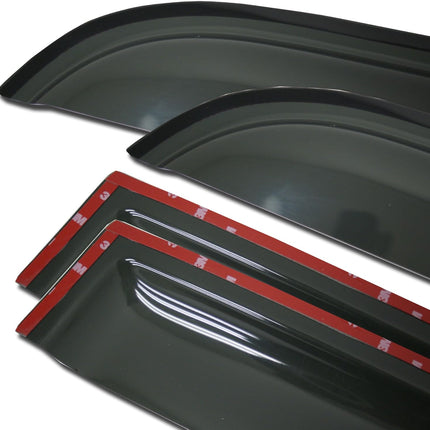 4-pc Tinted Smoke Out-Channel Window Visor Deflector Rain Guard Set