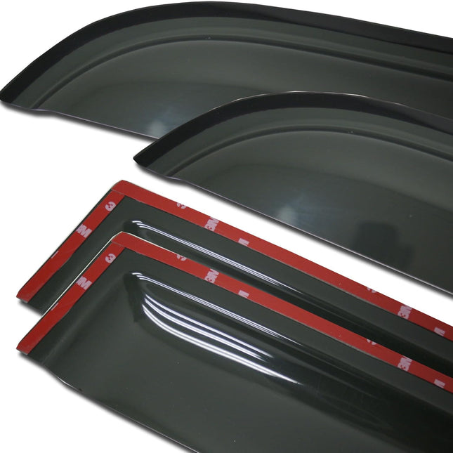 4-pc Tinted Smoke Out-Channel Window Visor Deflector Rain Guard Set