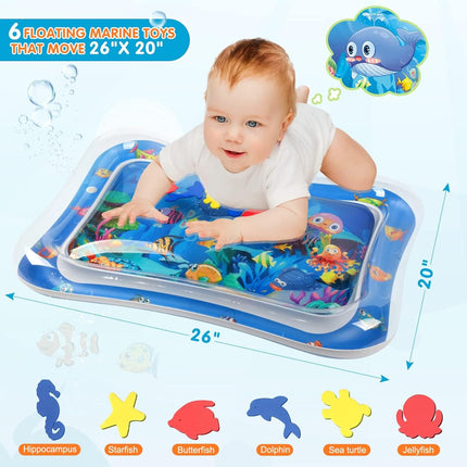 Inflatable Tummy Time Baby Water Play Mat for 3-24 Months