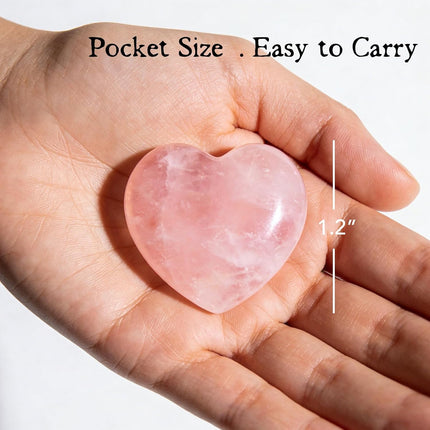 My Rock Rose Quartz Heart Pocket Hug Gift for Girlfriend