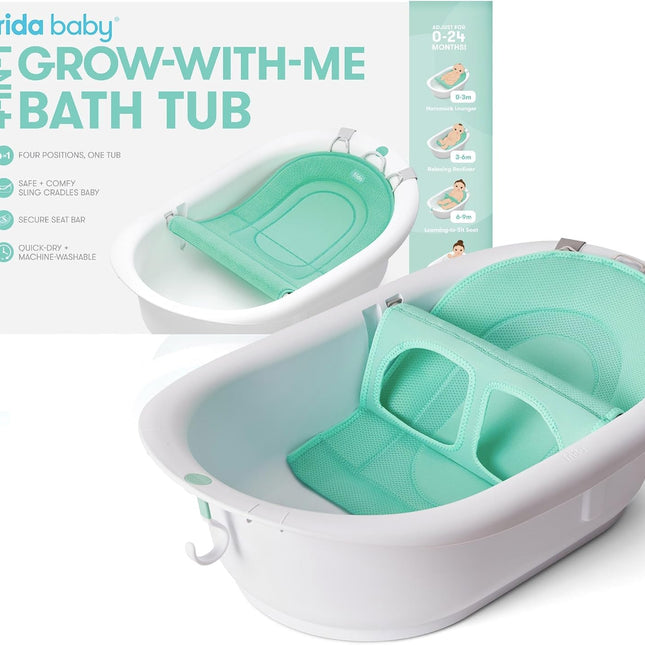 4-in-1 Grow-with-Me Baby Bathtub with Removable Bath Seat and Backrest