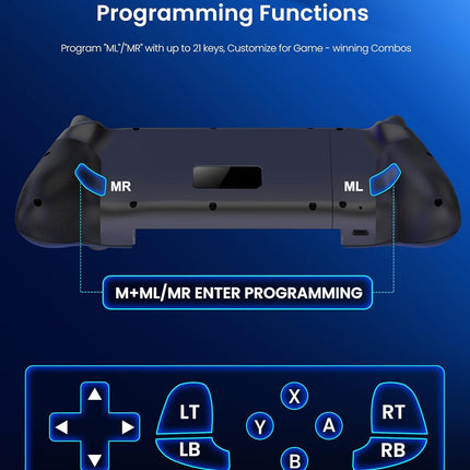 Handheld Gaming Controller with Hall Effect Joysticks & Triggers