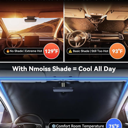 Ice Silk Air-Cooled Windshield Sun Shade, Medium 64 in x 32 in