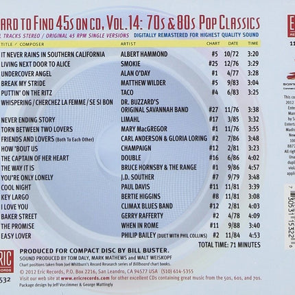 Hard to Find 45s on CD Volume 14 70's & 80's Pop Classics / Various