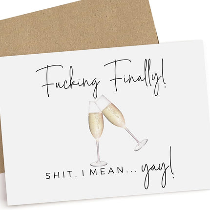 Funny Celebration Card with Champagne Glasses